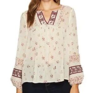 Joie Joletta silk embroidered peasant blouse
